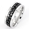304 Stainless Steel Rotatable Chain Finger Rings for Men FS-WG60CA3-11-1