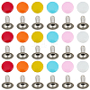 180Pcs Flat Round Baking Paint  Zinc Alloy Snap Rivet Butt Screw FIND-GF0009-30A-7