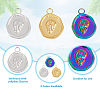 24Pcs 3 Colors 201 Stainless Steel Pendants Ion Plating(IP) STAS-DC0013-50-4