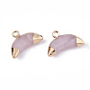 Electroplate Natural Rose Quartz Charms G-S344-48J-2