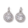 Brass Micro Pave Clear Cubic Zirconia Charms KK-K360-16P-1