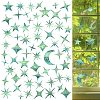 7PCS 2 Styles PVC Stickers Dazzling Color Window Stickers 3D Laser Star Moon Electrostatic Glass Window Stickers JX830A-1