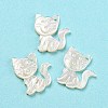 Natural Sea White Shell Cat Charms SHEL-D079-04-2