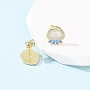 Brass Enamel Stud Earrings EJEW-B152-01G-02-3