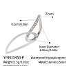 304 Stainless Steel Micro Pave Cubic Zirconia Steel Finger Rings for Women DV2865-2-2