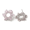 Pink Cubic Zirconia Sun Stud Earrings EJEW-Z019-24C-P-2