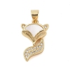 Brass Micro Pave Clear Cubic Zirconia Pendant KK-I712-33G-1