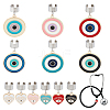 12Pcs Alloy Enamel Stethoscope Pendant Decorations HJEW-OC00147-1