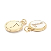 Brass Micro Pave Clear Cubic Zirconia Charms ZIRC-J040-44G-07-3