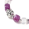 5Pcs 5 Colors Natural Dolomite & Glass Beads Stretch Bracelets for Men Women BJEW-JB12333-4