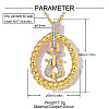 Brass Micro Pave Clear Cubic Zirconia Pendants CU-OY001-82G-2
