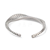 Brass Micro Pave Cubic Zirconia Cuff Bangles BJEW-D039-09P-3