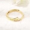 Brass Micro Pave Clear Cubic Zirconia Finger Rings for Women CU-CBAE7DF-12G-01-3