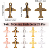 100Pcs 5 Colors Tibetan Style Alloy Pendants TIBEP-SC0003-57-2