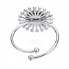 Non-Tarnish 304 Stainless Steel Open Cuff Finger Ring Cabochon Settings LS-STAS-T060-14P-2