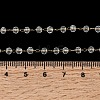 304 Stainless Steel with Glass Faceted Rondelle Bead Handmade Link Chain Birth Stone Necklaces for Women NJEW-G195-01G-12-5