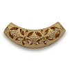 Nickel Free & Lead Free Golden Alloy Filigree Hollow Curved Tube Beads PALLOY-J218-052G-1