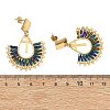 304 Stainless Steel with Glass Seed Beads Hoop Dangle Earrings EJEW-MZ00824-01-4