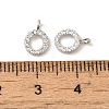 Initial Letter Brass Micro Pave Cubic Zirconia Pendants ZIRC-F008-O-3