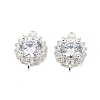 925 Sterling Silver Pave Clear Cubic Zirconia Connector Charms STER-P060-01S-1