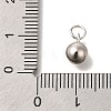 Rhodium Plated 925 Sterling Silver Round Charms STER-G043-08C-P-3