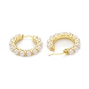 Plastic Imitation Pearl Beaded Hoop Earrings EJEW-G340-01G-2