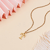 304 Stainless Steel Letter Pendant Necklaces NJEW-LP0001-53T-G-3