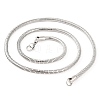 201 Stainless Steel Round Snake Chain Necklaces for Women NJEW-G140-06E-P-1-2