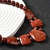 Natural Red Jasper Faceted Bib Graduated Beaded Necklaces for Women NJEW-B128-01O-2