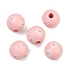 Printed Wood European Beads WOOD-G029-07A-1