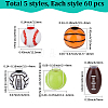 300Pcs 5 Styles Craft Style Acrylic Beads MACR-PA0001-67-2