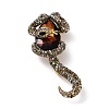 Tibetan Style Alloy Rhinestone Brooch JEWB-M035-17AG-1