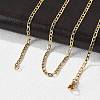 304 Stainless Steel Figaro Chain Necklaces STAS-F034-03G-2