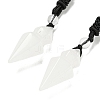 Natural Quartz Crystal Conical Pendulum Pendant Necklace with Nylon Cord for Women NJEW-B106-01D-1