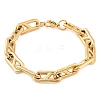 304 Stainless Steel Oval Link  Chain Bracelets for Women Men BJEW-F488-49C-G-4