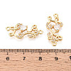 Brass Pave Clear Cubic Zirconia Word Love Links/Connector Charms KK-T077-65G-3