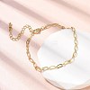 Brass Link Cable Chain Bracelet for Women BJEW-A065-02G-1