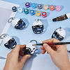 ABS Plastic Helm Keychains KEYC-WH0025-091-3