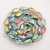 Teardrop Electroplate Rainbow Plated Glass Beads Strands EGLA-P013-M-2