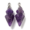 Natural Amethyst Pointed Pendants G-F766-08AS-06-1