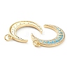 Brass Micro Pave Clear Cubic Zirconia Pendants ZIRC-P200-05B-G-2