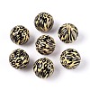 ABS Plastic Leopard Print Round Beads SACR-T017-75A-01-1