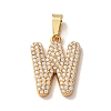 304 Stainless Steel Micro Pave Clear Cubic Zirconia Pendants CU-CBA703A-05G-W-1