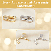 Olycraft 6Pcs 2 Colors Brass Micro Pave Clear Cubic Zirconia Twister Clasps KK-OC0001-47-4