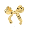 Bowknot Brass Open Cuff Finger Rings for Women RJEW-A048-30G-2