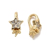 Star Rack Plating Brass Micro Pave Cubic Zirconia Pendant Bails KK-S397-15A-G-1