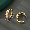 Brass Micro Pave Cubic Zirconia Heart Hoop Earrings for Women WG82A9C-01-5