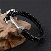 Braided Cowhide Cord Bracelets BJEW-N0008-144-4