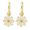 Rack Plating Flower Brass Hoop Earrings EJEW-H016-27G-01-1