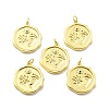 Rack Plating Brass Micro Pave Cubic Zirconia Pendants KK-D359-34G-1